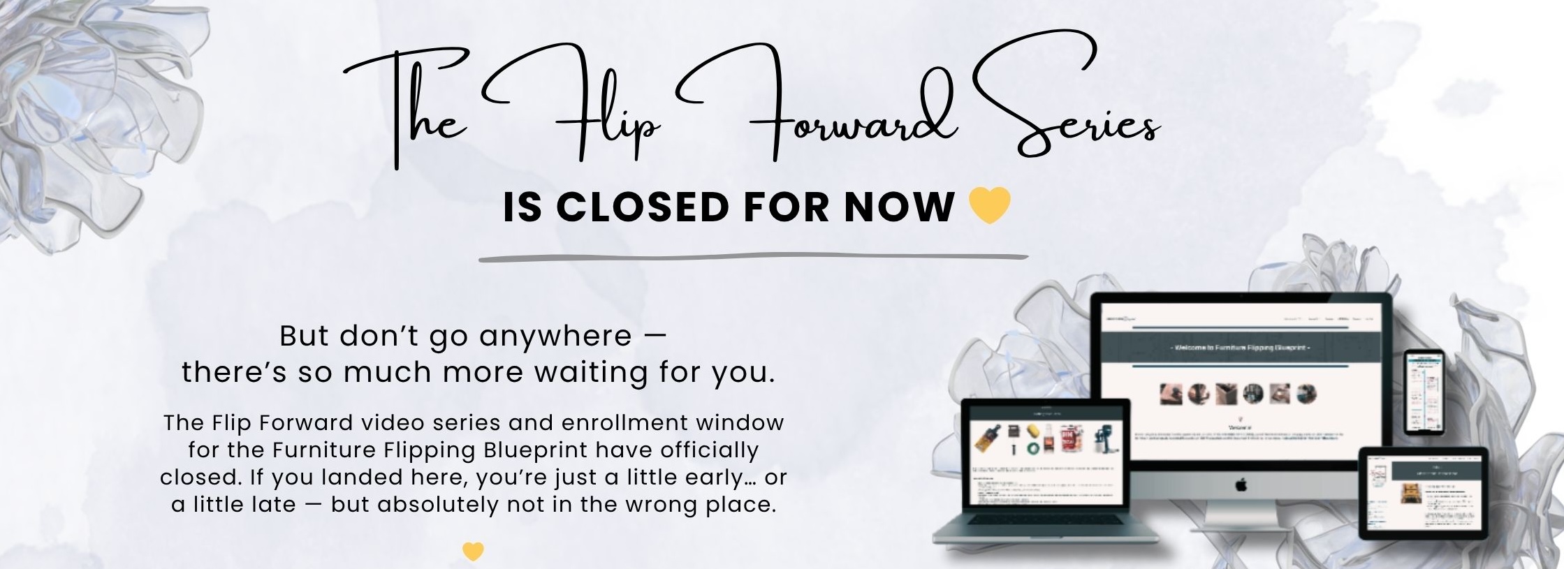 The Flip Forward Series Is Closed Banner